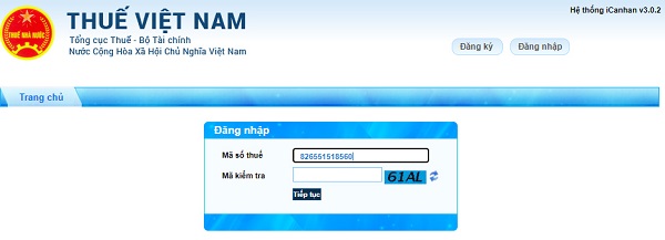 đăng nhập quyết toán thuế online