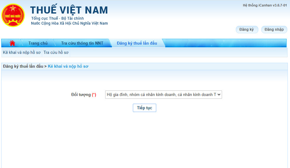 Truy cập vào thuedientu.gdt.gov.vn