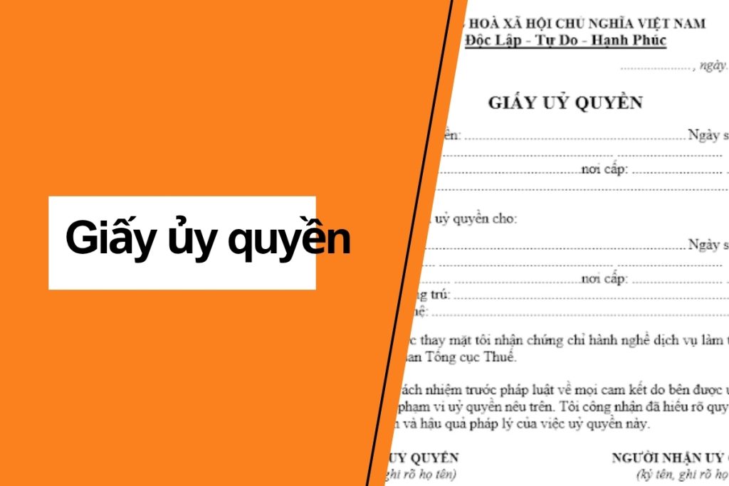 mẫu giấy ủy quyền